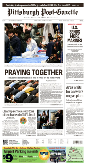 Cover of Pittsburgh Post-Gazette