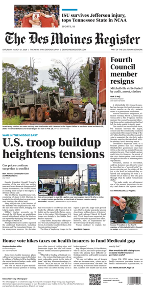 Cover of The Des Moines Register