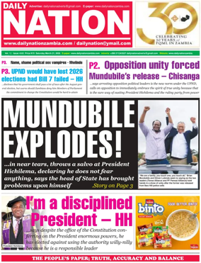 Cover of Daily Nation Newspaper