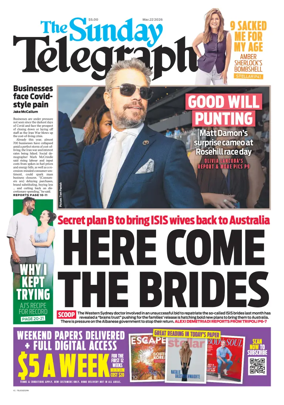 Cover of The Daily Telegraph (Sydney)