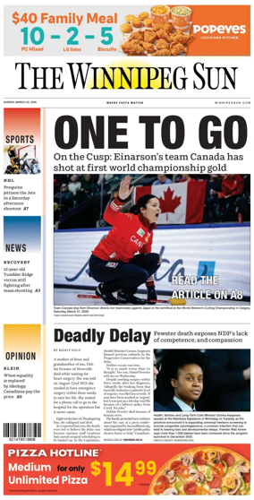 Cover of Winnipeg Sun