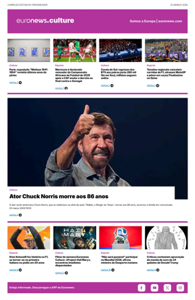 Cover of Euronews Culture and Sport (Portuguese)