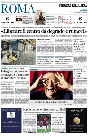 Cover of Corriere della Sera (Roma)