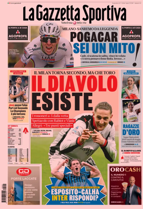 Cover of La Gazzetta dello Sport