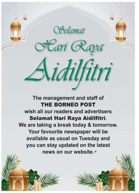 Cover of The Borneo Post (Sarawak)