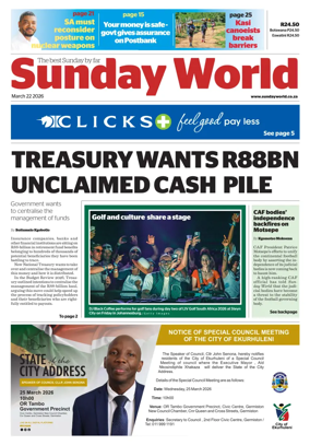 Cover of Sunday World (South Africa)