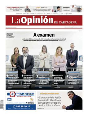 Cover of La Opinion de Murcia (Cartagena)