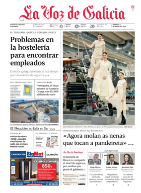 Cover of La Voz de Galicia (Santiago)