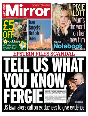 Cover of Sunday Mirror