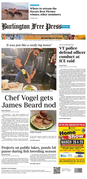 Cover of Burlington Free Press