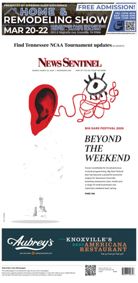 Cover of Knoxville News Sentinel