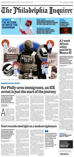 Cover of The Philadelphia Inquirer (South Jersey edition)