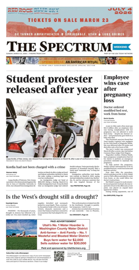 Cover of The Spectrum & Daily News