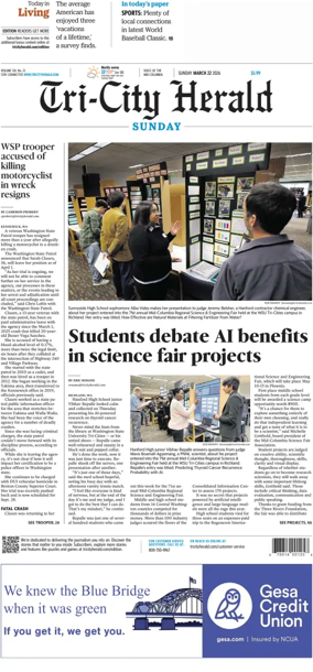 Cover of Tri-City Herald (Sunday)