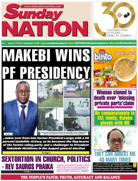 Cover of Daily Nation Newspaper