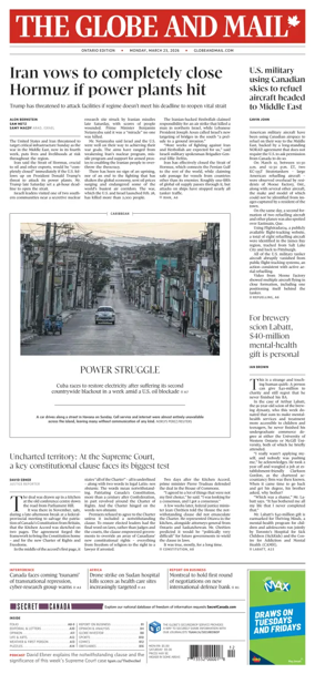 Cover of The Globe and Mail (Ontario Edition)