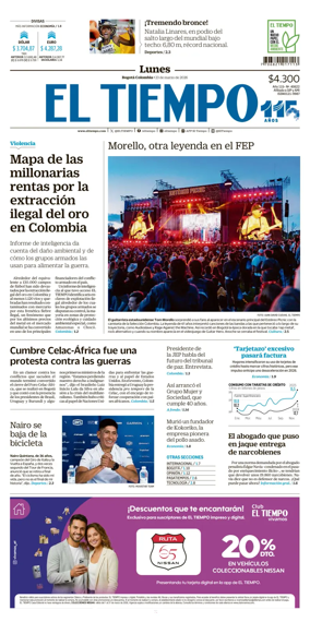 Cover of El Tiempo (Bogota)