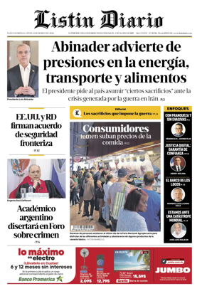 Cover of Listin Diario