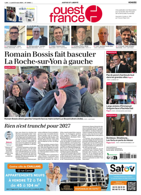 Cover of Ouest France (La Roche-sur-Yon - Fontenay-le-Comte)