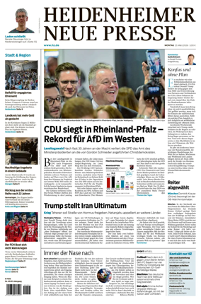 Cover of Heidenheimer Neue Presse