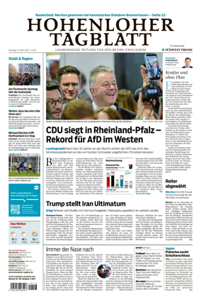 Cover of Hohenloher Tagblatt