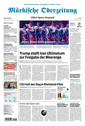 Cover of Markische Oderzeitung Eisenhuttenstadt