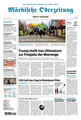 Cover of Markische Oderzeitung Spree-Journal