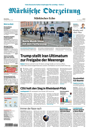 Cover of Markische Oderzeitung Strausberg