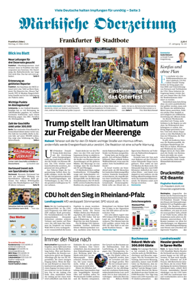 Cover of Markische Oderzeitung Frankfurt (Oder)