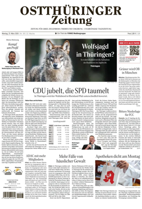 Cover of Ostthuringer Zeitung (Greiz)