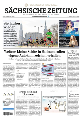 Cover of Sachsische Zeitung (Pirna Sebnitz)