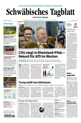 Cover of Schwabisches Tagblatt - Tubinger Chronik