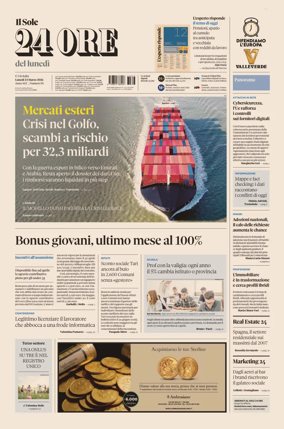 Cover of Il Sole 24 Ore