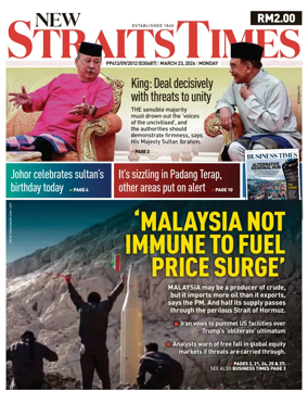 Cover of New Straits Times