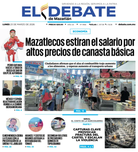 Cover of El Debate de Mazatlan