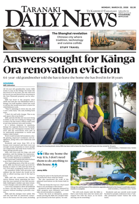 Cover of Taranaki Daily News