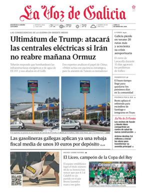 Cover of La Voz de Galicia (A Coruna)