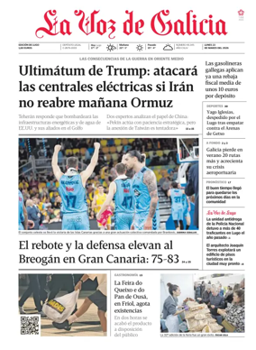 Cover of La Voz de Galicia (Lugo)