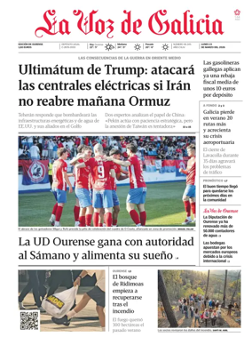 Cover of La Voz de Galicia (Ourense)