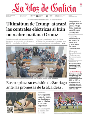 Cover of La Voz de Galicia (Santiago)