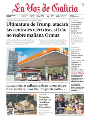 Cover of La Voz de Galicia (Viveiro)