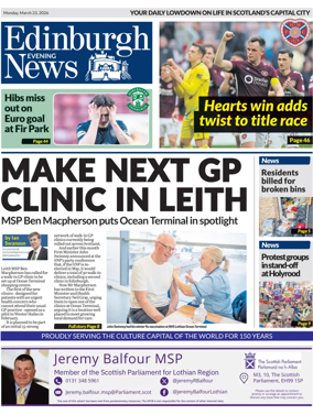 Cover of Edinburgh Evening News