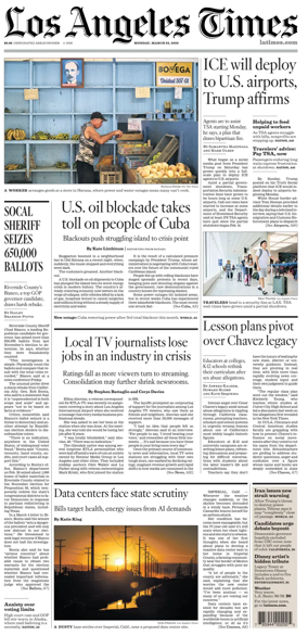 Cover of Los Angeles Times