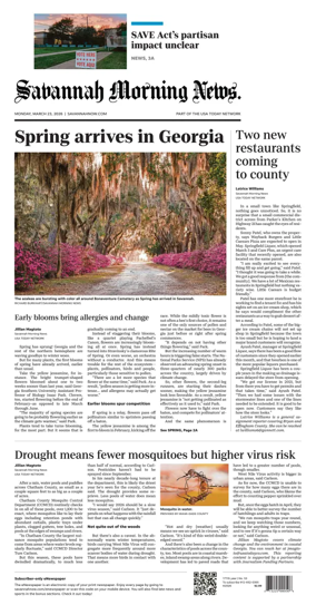 Cover of Savannah Morning News