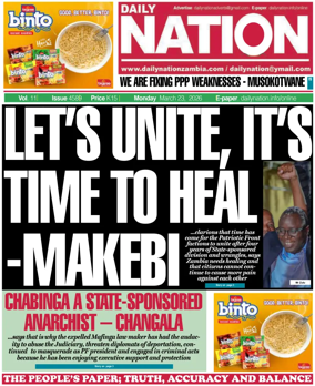 Cover of Daily Nation Newspaper