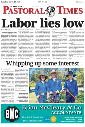 Cover of Deniliquin Pastoral Times