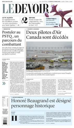 Cover of Le Devoir