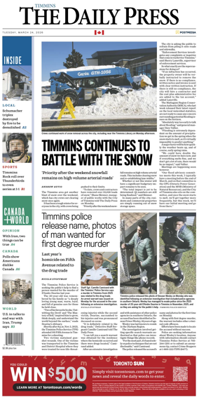 Cover of The Daily Press (Timmins)