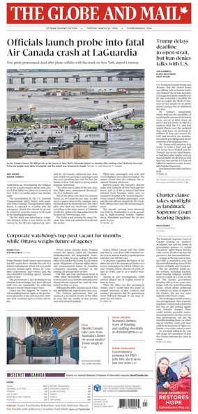 Cover of The Globe and Mail (Ottawa/Quebec Edition)