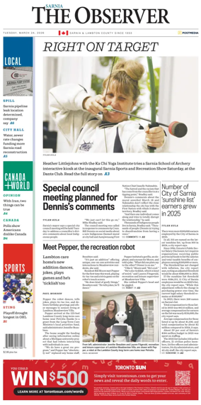 Cover of The Observer (Sarnia)